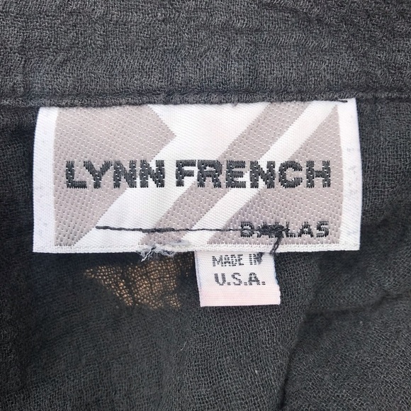 Vintage 90s Black Crepe Oversized Shirt Large - Picture 2 of 8